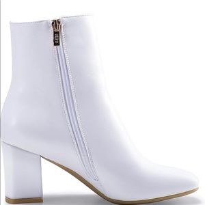 White Patton leather gogo boots